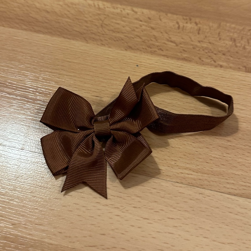 Brown grosgrain ribbon headband